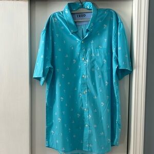 Men's Blue Palm Tree Print Shirt